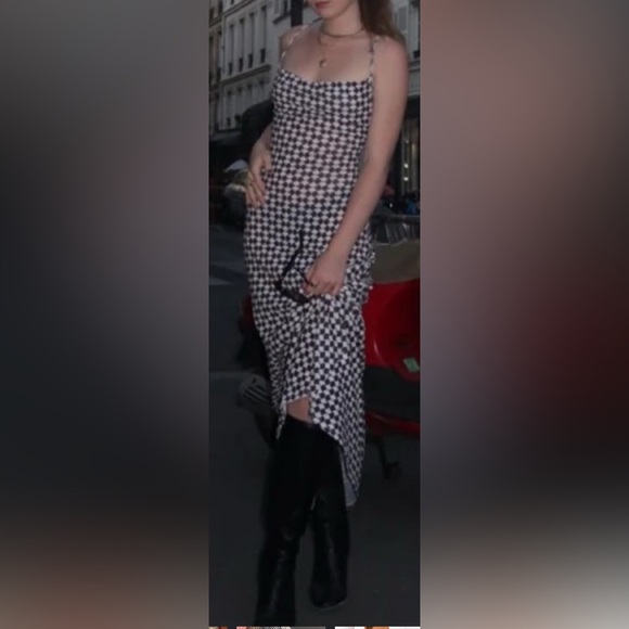 VRG Girl Don't Look Back Black & White Geometric Pattern Dress 10 - Picture 4 of 16